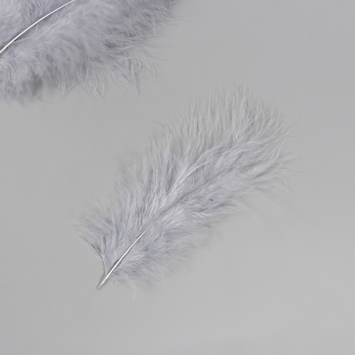 Перо декоративное гусиное пуховое Перо декоративное гусиное пуховое "Серое" набор 40 шт h=10-15 см