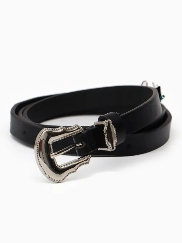 Ремень женский, 1.5&times;110 см, без винта, 1 прокол, чёрный