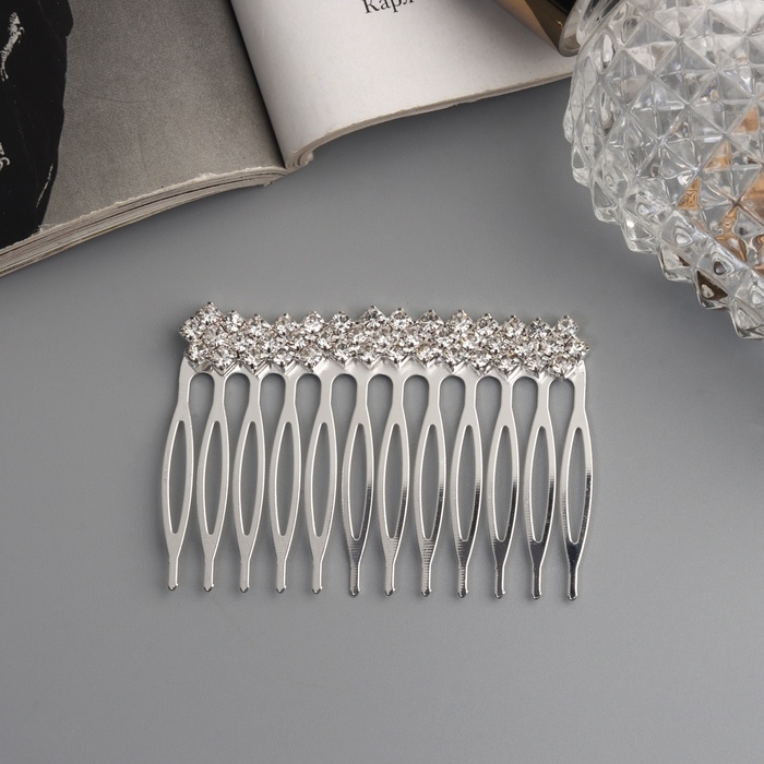 Гребень для волос  Гребень для волос "Медея" геометрия, 6,5х4 см, серебро