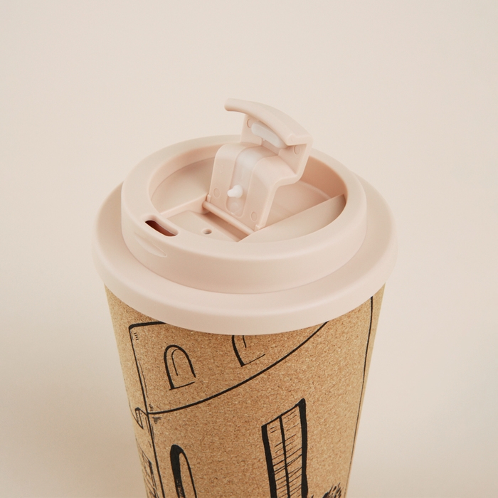 Стакан для кофе с крышкой SL Home «Тира», пробковый, 350 мл, 9,5×9,5×14,5 см, цвет бежевый Стакан для кофе с крышкой SL Home «Тира», пробковый, 350 мл, 9,5×9,5×14,5 см, цвет бежевый