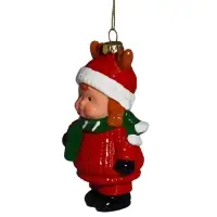 Ёлочная игрушка &laquo;Праздник. Девчонка&raquo;, 11.5&times;6.5 см, красная