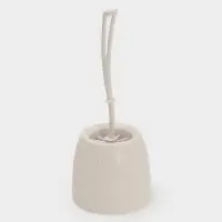 Ёршик для унитаза &laquo;Вязаное плетение&raquo;, 15&times;15&times;37 см, с подставкой, бежевый