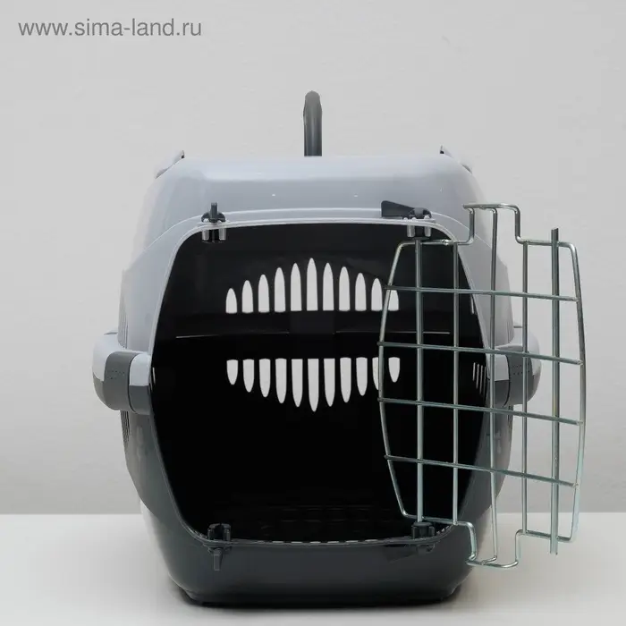 Переноска для животных до 9 кг &laquo;Пижон&raquo;, 43&times;29&times;27.5 см, металлическая дверь, пластик, серая