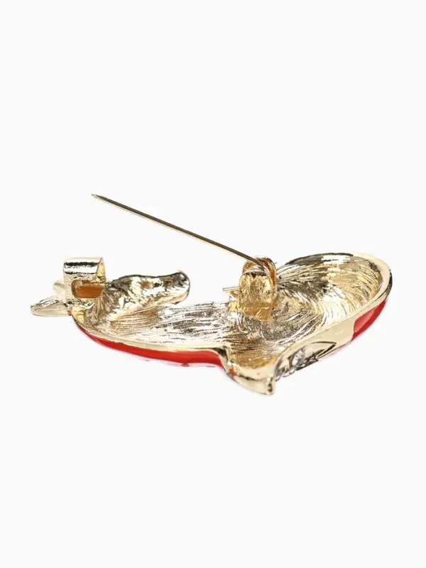 Брошь &laquo;Лиса&raquo; хитрая, стразы, цвет оранжево-белый в золоте