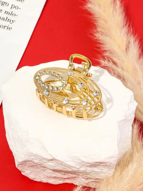 Крабик для волос &laquo;Джули&raquo; овал, 4.5 см, золотистый