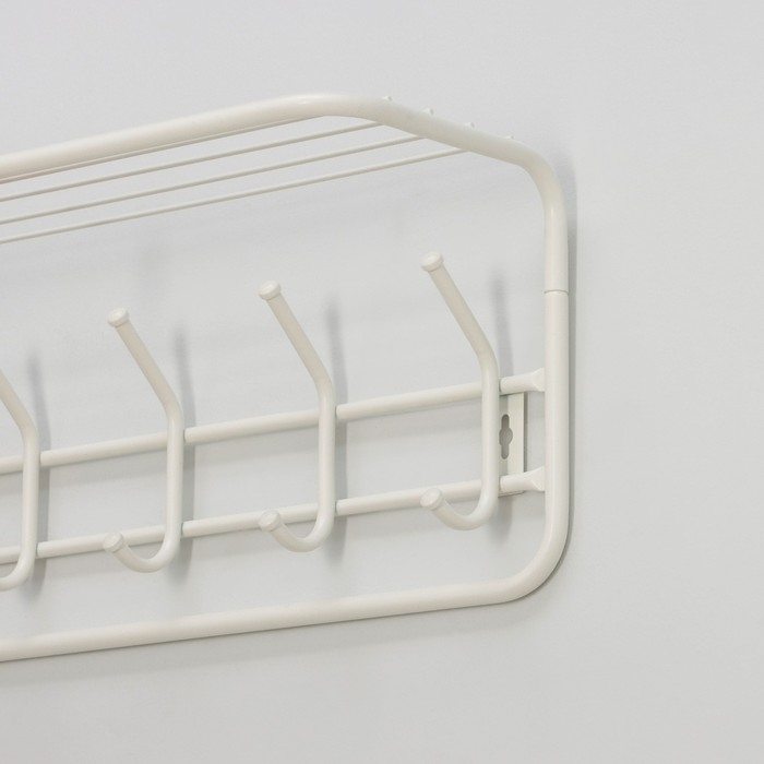 Вешалка настенная с полкой, 60×22×26,5 см, цвет белый Вешалка настенная с полкой, 60×22×26,5 см, цвет белый