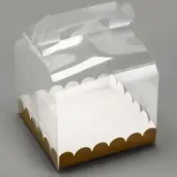PVC Коробка для бенто - торта, прозрачная, 16&times;16&times;12 см