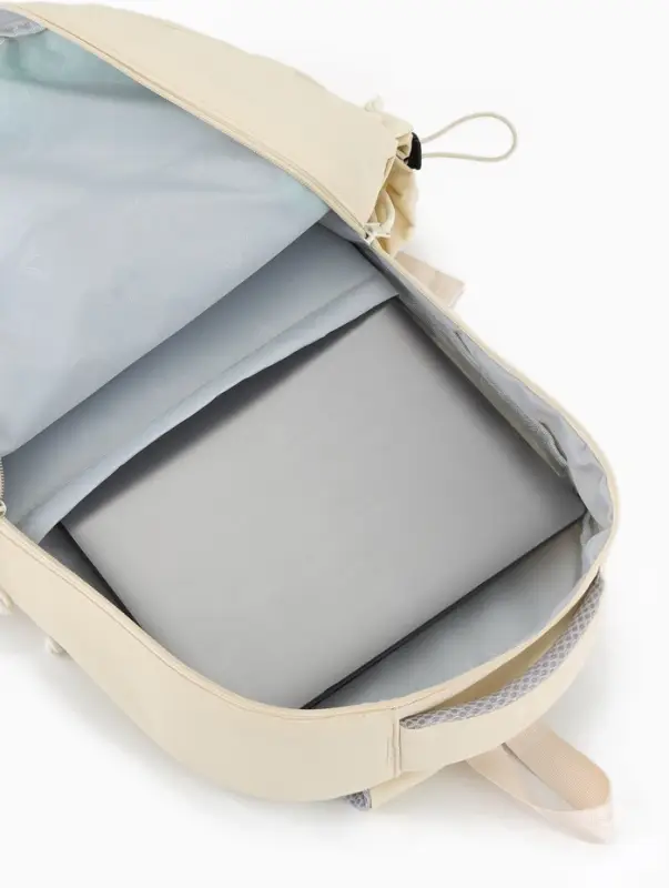 Рюкзак школьный, однотонный, 32&times;14&times;45 см, сливочный