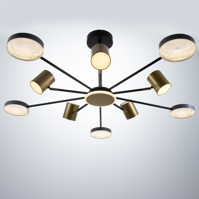 Люстра Люстра "Артеко" 10хLED 190Вт 3000-6000К серо-золотой 104х104х31 см BayerLux