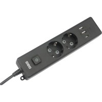 Удлинитель Power Cube, 2р/1.9 м выкл.,3USB, 3.5кВт,16А,3x1,0 черн(PC-5B-2M)