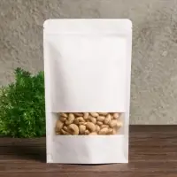 Пакет Zip-lock Крафт, белый, с прямоугольным окном 16&times;26 см