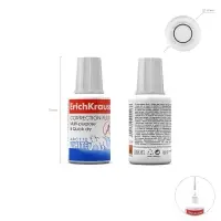 Корректирующая жидкость 20 мл, ErichKrause Arctic White, быстросохнущая, повышенной белизны, на основе растворителя, с кисточкой