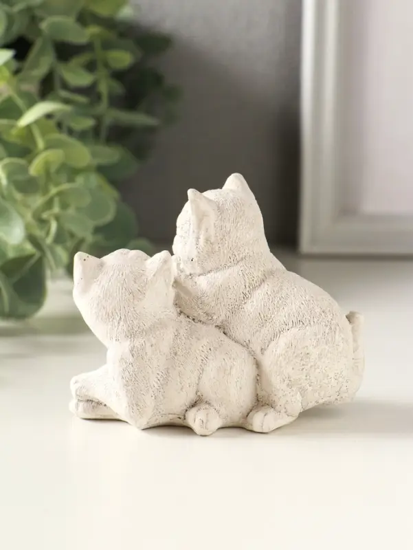 Фигурка гипс &laquo;Пара кошечек&raquo;, 9&times;7&times;5 см, серо-коричневый