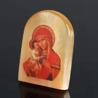 Владимирская икона Божией Матери, 6х5 см, селенит