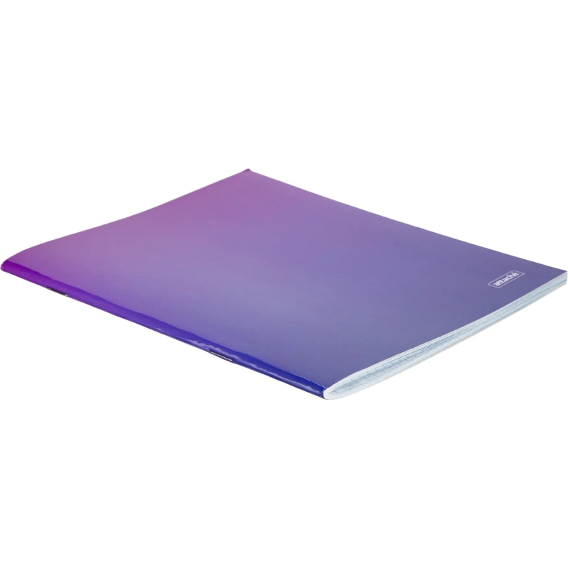 Тетрадь общая А5 48л Attache Градиент Фиолет клетка, 65г, скрепка, УФ-лак