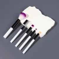 Набор кистей для макияжа COLOR POWER, 5 шт., чёрный, белый
