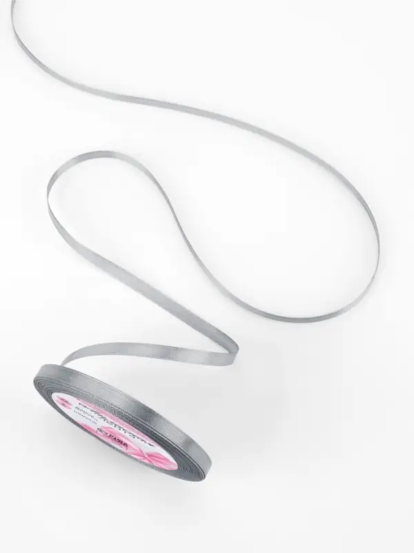 Лента атласная, 6 мм, 23±1 м, серый №03 Лента атласная, 6 мм, 23±1 м, серый №03