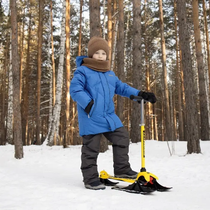 Самокат-снегокат 2 в 1 GRAFFITI &laquo;Вперёд&raquo;, жёлтый