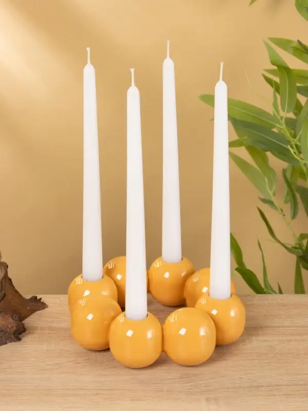 Подсвечник на 4 свечи  Подсвечник на 4 свечи "Бусы" с 8 сферами, песок 19х19х5,5 см