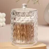 Органайзер для ватных палочек, с крышкой, d=6.5&times;11 см, прозрачный