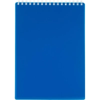 Блокнот А5 80 л. Attache Economy, мет.гребень,пласт.обл,синий, клетка