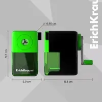 Точилка механическая ErichKrause, с контейнером, с креплением к столу, диаметр отверстия 8 мм, МИКС