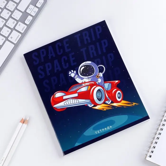 Тетрадь в клетку, 48 л., А5, на скрепке, блок №1 «Космос» МИКС Тетрадь в клетку, 48 л., А5, на скрепке, блок №1 «Космос» МИКС