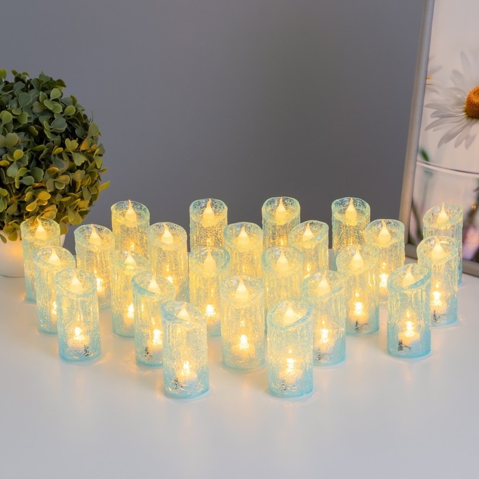 Ночник Ночник "Голубая свеча" LED 1Вт от батареек 3хLR44 голубой 5х5х16см RISALUX