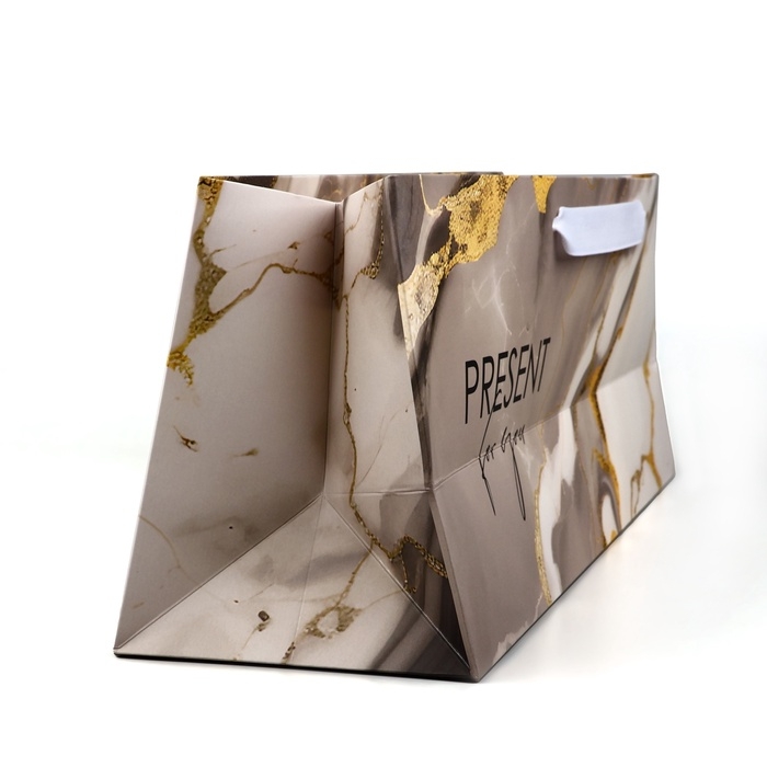 Пакет под бутылку горизонтальный «Мрамор», 36 × 10 × 13 см Пакет под бутылку горизонтальный «Мрамор», 36 × 10 × 13 см