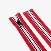 Молния &laquo;Спираль&raquo;, №5, разъёмная, замок автомат, 60 см, красная, белая, чёрная