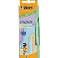 Набор ручек шариковых 3шт BIC Cristal Пастель, синяя, 1,0мм, синие 302563