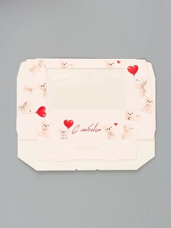 Коробка подарочная складная &laquo;С любовью&raquo;, 20&times;12&times;4 см, с окном