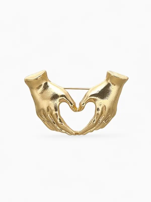 Брошь &laquo;Любящие руки&raquo;, цвет золото