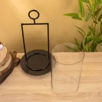 Подсвечник со стеклом "Гейт" алюминий 18х18х29 см