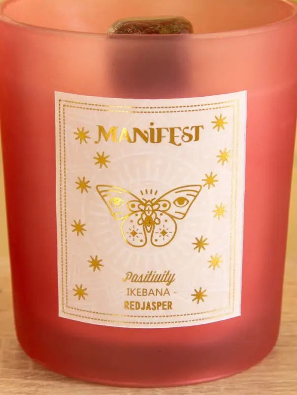 Свеча в стекле с камнем Manifest икебана 200 гр соевый воск Свеча в стекле с камнем Manifest икебана 200 гр соевый воск