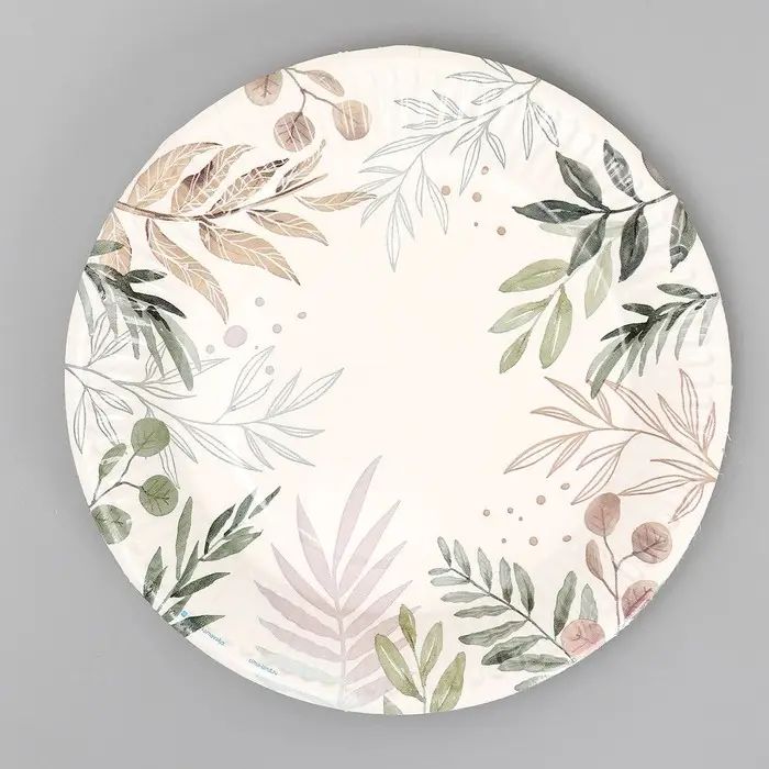Тарелка одноразовая бумажная «Природа», 18 см Тарелка одноразовая бумажная «Природа», 18 см