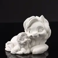 Фигура "Пони мама" 9х7х6 см, натуральный, гипс