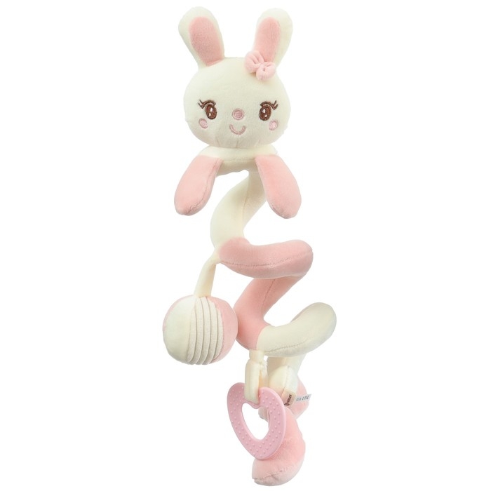 Растяжка - спираль с игрушками дуга на коляску / кроватку для малышей «Милая Зайка», с пищалкой, прорез., Крошка Я Растяжка - спираль с игрушками дуга на коляску / кроватку для малышей «Милая Зайка», с пищалкой, прорез., Крошка Я