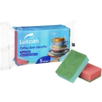 Губки для мытья посуды Luscan Макси 95х65х30мм 5 шт/уп