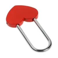 Замок навесной ТУНДРА Сердечко, сувенирный, цвет красный