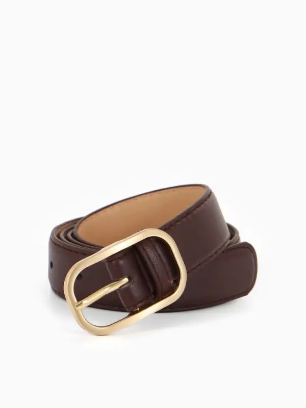 Ремень жен 05-01-01-01, Июнь2512, 3*0,3*110 см, без винта, пряж золото, 1 прокол, коричневый   10903