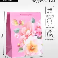 Пакет подарочный ламинированный &laquo;Счастья и радости&raquo;, 26&times;12&times;32 см