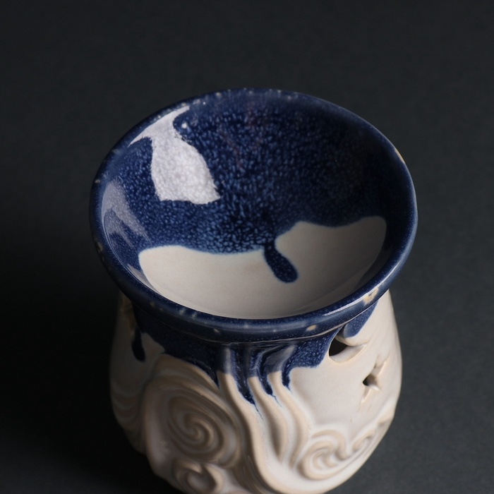 Аромалампа керамика Аромалампа керамика "Море волнуется" синий 8,6х8,6х9,6 см