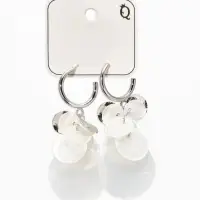 Серьги "Морской мир" чешуя, цвет белый в серебре