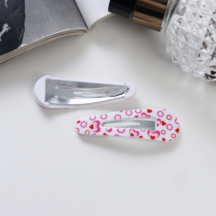 Невидимка для волос  Невидимка для волос "Глория" (набор 4 шт) любовь, 5 см