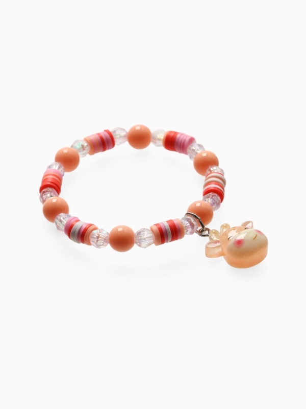 Браслет детский  Браслет детский "Выбражулька" фимо с бусинами, жираф с бусинами, цветной