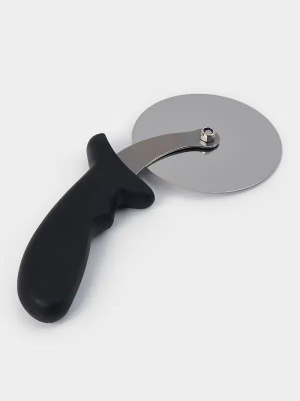 Нож для пиццы и теста Доляна, 23.5 см, d=10 см, толщина лезвия 1 мм, чёрный