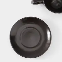 Чашка с блюдцем &laquo;Черепашка&raquo;, 13&times;13&times;7 см, керамика, тёмно-коричневая