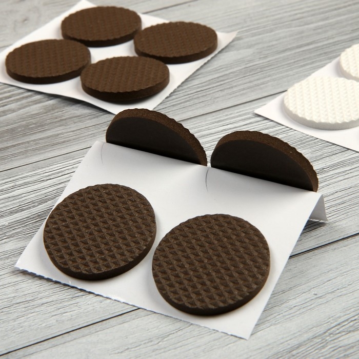 Накладка мебельная круглая ТУНДРА, d=38 мм, 8 шт., полимерная, цвет коричневый