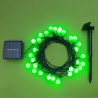 Гирлянда &laquo;Нить&raquo;, 4.5 м, уличная, с насадками &laquo;Шарик&raquo;, IP44, 30 LED, 2 режима, солнечная батарея, тёмная нить, свечение зелёное